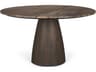 Allyson 54" Round Dark Brown w/ Cappuccino Marble Pedestal Dining Table