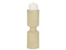 Akira Large Textured Beige Metal Pillar Candle Holder