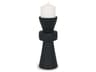 Odilia Small Smooth Matte Black Metal Geometric Pillar Candle Holder