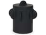 Deacon Small Matte Black Metal Canister with Sculptural Handles