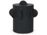 Deacon Large Matte Black Metal Canister with Sculptural Handles