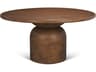 Atlas 60"  Warm Mid-Brown Wood Stacked Pedestal Base Round Dining Table