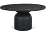 Atlas 60" Black Wood Stacked Pedestal Base Round Dining Table