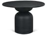 Atlas 42" Black Wood Stacked Pedestal Base Round Dining Table