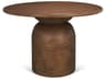 Atlas 42"  Warm Mid-Brown Wood Stacked Pedestal Base Round Dining Table