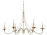 Westchester County 6-Light Farm House White Gilded Gold Leaf Off Candelabra Chandelier