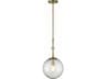 Populuxe 1-Light Oxidized Aged Brass Glass Mini Pendant