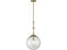 Populuxe 1-Light Oxidized Aged Brass Glass Pendant