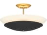 Bax 3-Light Sand Coal Soft Brass Bowl Semi Flush Mount