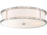 1-Light Brushed Nickel Glass LED Drum Flush Mount