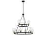 Winsley 9-Light Coal Stained Brass Black Glass Bell Chandelier