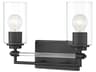 Binsly 2-Light Coal Black Vanity Light