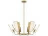 Ricochet 6-Light Soft Brass White Glass Geometric Chandelier