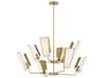 Ricochet 8-Light Soft Brass White Glass Geometric Chandelier