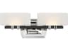 Drury 2-Light Coal Polished Nickel Black Glass LED Vanity Light