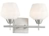Camrin 2-Light Brushed Nickel Glass Vanity Light