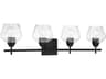 Camrin 4-Light Coal Black Glass Vanity Light