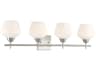 Camrin 4-Light Brushed Nickel Glass Vanity Light