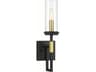 Hillstone 1-Light Sand Coal Soft Brass Black Glass Wall Sconce