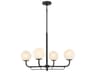 Whitehall 4-Light Dark Matte Black Globe Chandelier