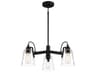 Beckonridge 3-Light Coal Black Glass Bell Chandelier
