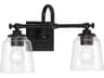 Antonia 2-Light Coal Black Vanity Light