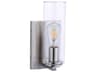 Acacia 1-Light Brushed Nickel Glass Wall Sconce