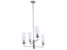 Acacia 4-Light Brushed Nickel Glass Cylinder Chandelier