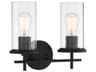 Haisley 2-Light Coal Black Glass Vanity Light