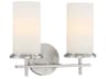Haisley 2-Light Brushed Nickel Glass Vanity Light
