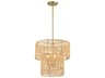 Bungalow Heaven 4-Light Soft Brass Brown Tiered Pendant