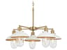 Downtown Edison 5-Light White Soft Brass Glass Chandelier