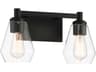 Clarity 2-Light Coal Black Vanity Light