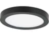 1-Light Coal Black Glass LED Round Flush Mount