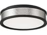 1-Light Coal Brushed Nickel Black LED Round Flush Mount