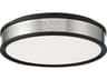 1-Light Coal Brushed Nickel Black LED Round Flush Mount