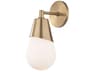 Cora 1-Light Aged Brass Glass Wall Sconce