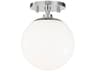 Stella 1-Light Polished Nickel Glass Globe Semi Flush Mount