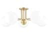 Stella 5-Light Aged Brass Glass Globe Semi Flush Mount