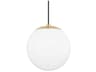 Stella 1-Light Aged Brass White Glass Globe Mini Pendant