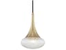 Bella 1-Light Aged Brass Glass Bowl Mini Pendant