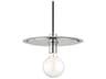 Milo 1-Light Polished Nickel White Geometric Round Pendant