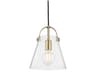 Karin 1-Light Aged Brass Clear Glass Mini Pendant