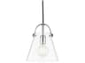 Karin 1-Light Polished Nickel Clear Glass Mini Pendant