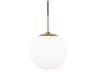 Paige 1-Light Aged Brass Glass Globe Mini Pendant