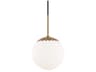 Paige 1-Light Aged Brass Glass Globe Mini Pendant