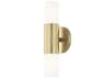 Lola 2-Light Aged Brass White Glass LED Wall Sconce
