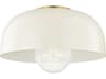 Avery 1-Light Aged Brass Cream Dome Flush Mount