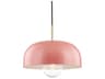 Avery 1-Light Aged Brass Pink Dome Pendant