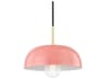 Avery 1-Light Aged Brass Pink Dome Mini Pendant